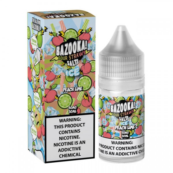Bazooka Salts - Peach Lime Sour Straws ICE 30mL Bazooka Salts - Peach Lime Sour Straws ICE 30mL