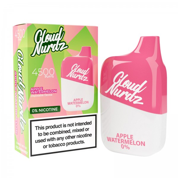 Cloud Nurdz 4500 Disposable 0% NICOTINE FREE - Apple Watermelon Cloud Nurdz 4500 Disposable 0% NICOTINE FREE - Apple Watermelon