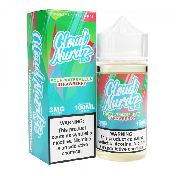 Cloud Nurdz Synthetic - Sour Watermelon Strawberry ICED 100mL Cloud Nurdz Synthetic - Sour Watermelon Strawberry ICED 100mL