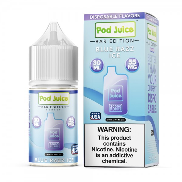 Pod Juice Bar Edition Synthetic Salt - Blue Razz Ice 30mL