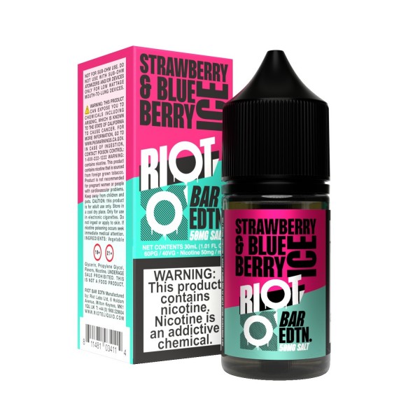 Riot Bar EDTN Salt - Strawberry & Blueberry Ice 30mL