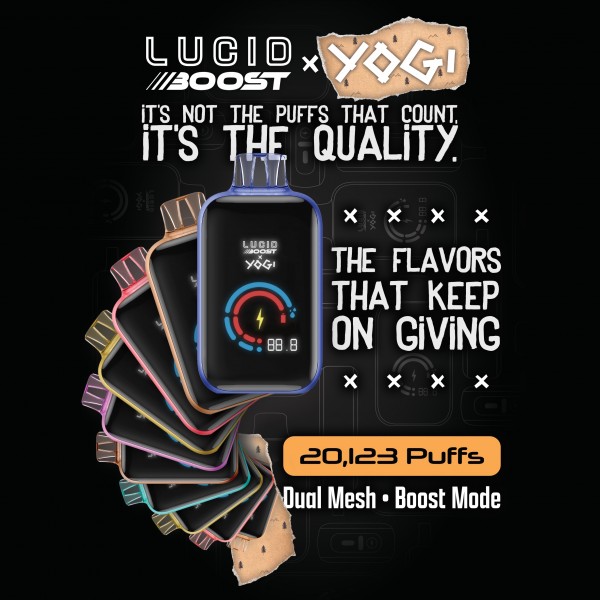 Lucid Boost x Yogi Disposable 5% (Display Box of 5) (Master Case of 200)