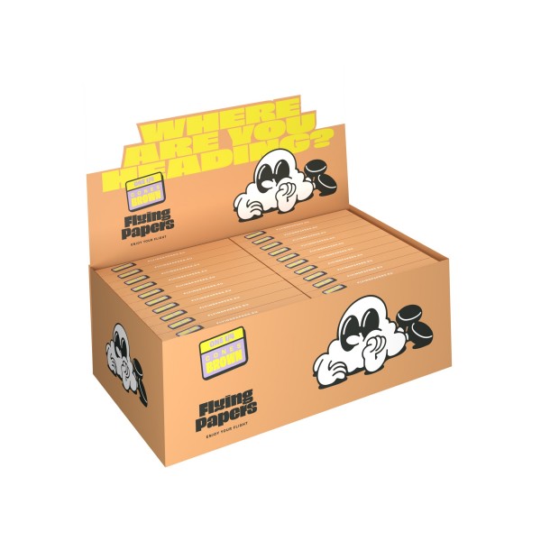 Flying Papers | Brown Pre-Rolled Cones | One ¼ Size | Display Box 40CT