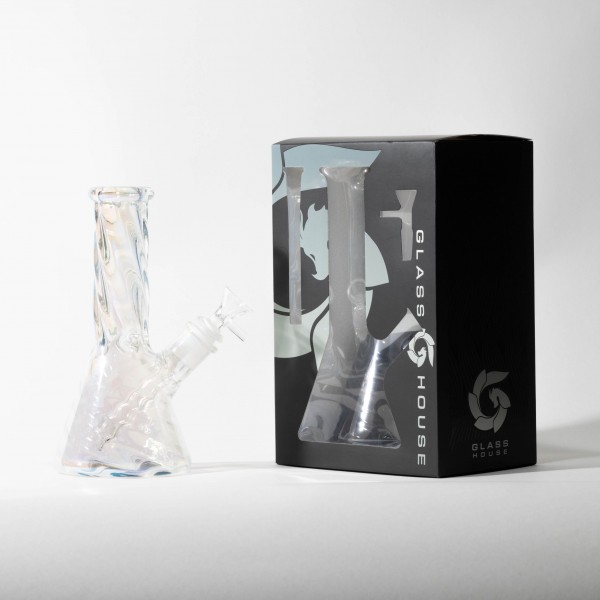 Glass House 8" Iridescent Twisted Mini Beaker Water Pipe