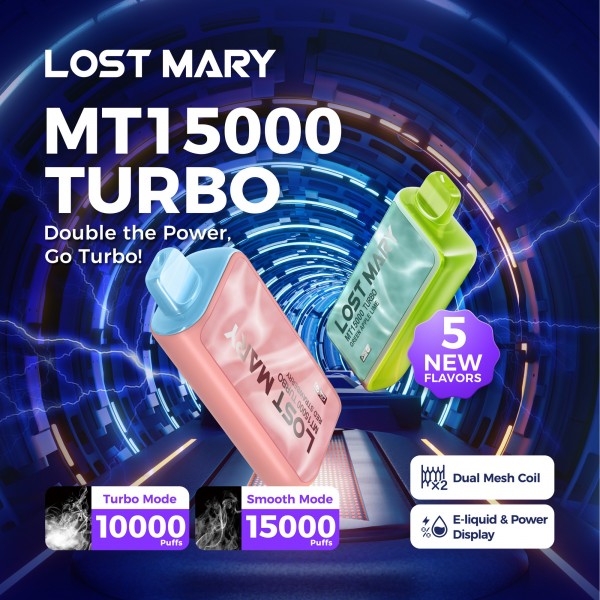 Lost Mary MT15000 Turbo Disposable 5% (Display Box of 5) (Master Case of 200)