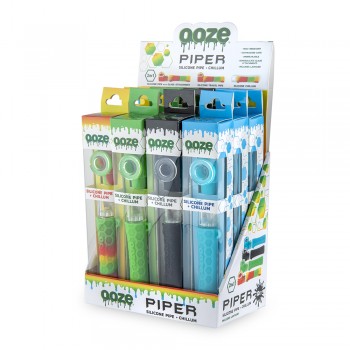 OOZE Piper Silicone Pipe + Chillum 12 Count Display OOZE Piper Silicone Pipe + Chillum 12 Count Display