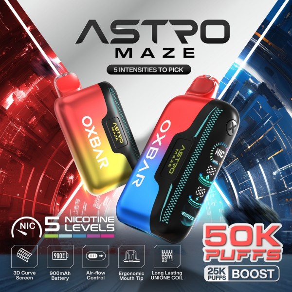 OXBAR Astro Maze 50K Disposable 5% (Display Box of 5) (Master Case of 100)