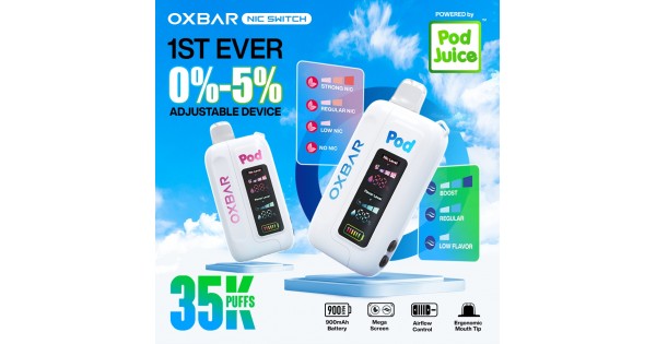 Noic Switch Pod Juice x OXBAR Nic Switch 35K Disposable 0%-5%, nic + flavor control ...