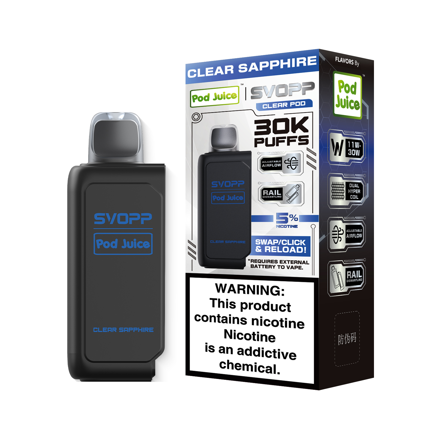 Pod Juice SVOPP 30K Disposable Flavor Pod 5%, oxbar, breakaway style device