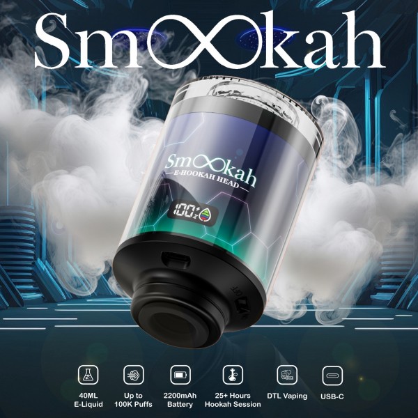 Smookah 100K Disposable E-Hookah Head 5% (Display Box of 4)