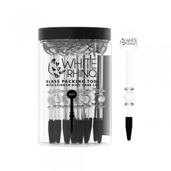 White Rhino Glass Packing Tool w/ Disc Carb Cap 15CT