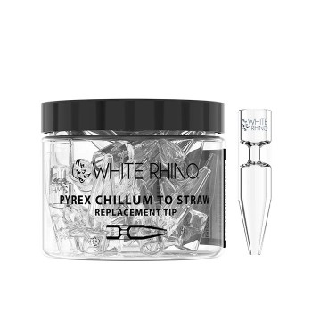 White Rhino Chillum to Straw Pyrex Replacement Tips 25CT