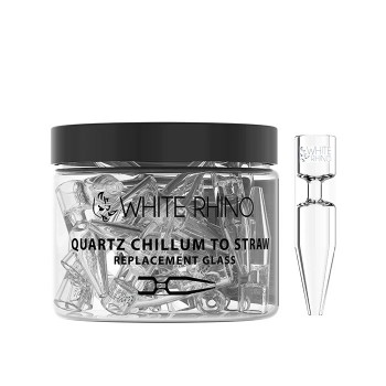White Rhino Chillum to Straw Quartz Replacement Tips 25CT